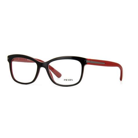 prada eyeglasses black and red